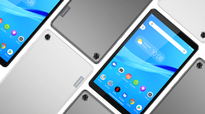 Front and back view of the lenovo tab m8